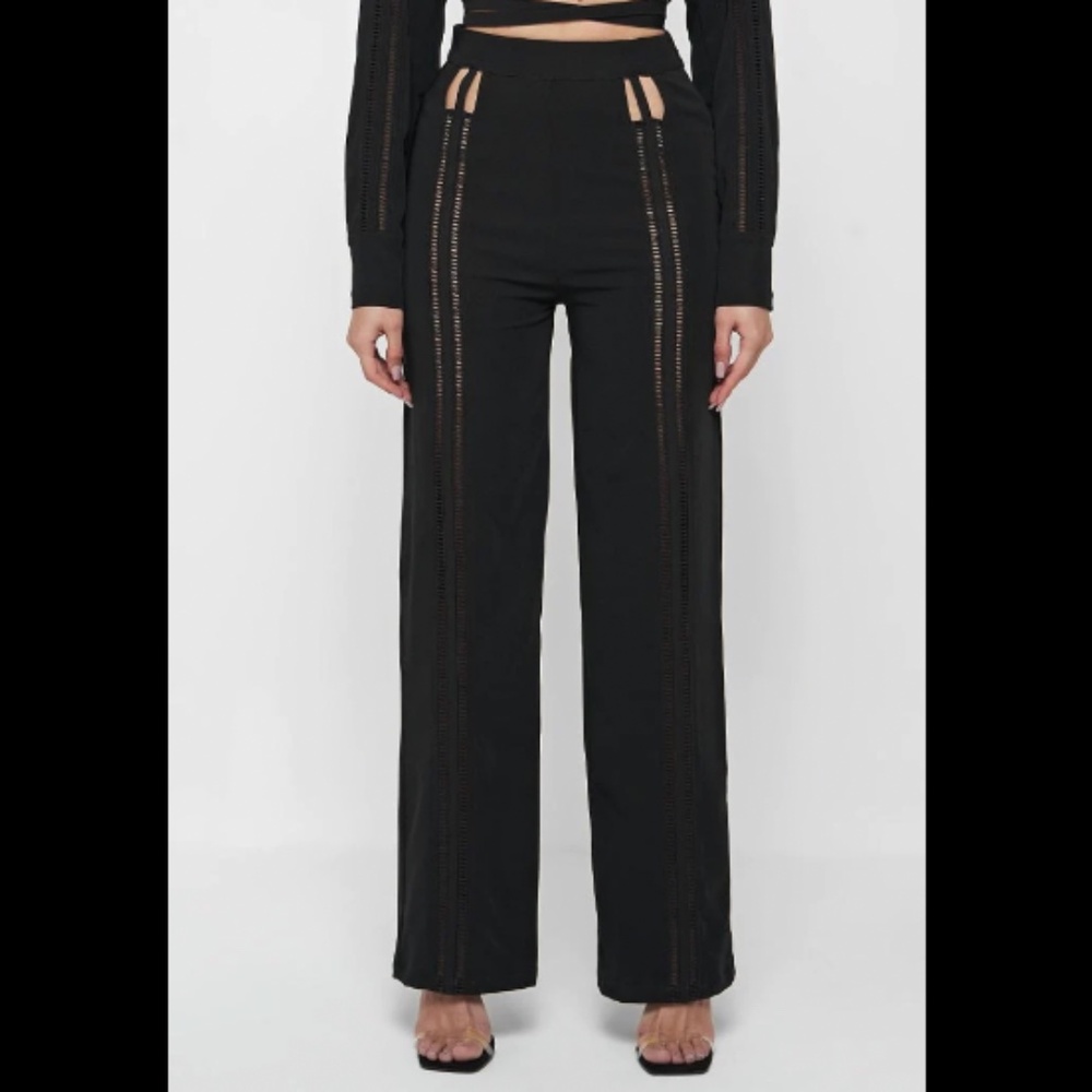 NWOT Maniere de voir ladder detail high waisted trousers